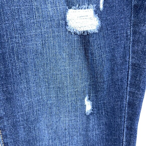 Time and Tru Mid Rise Straight Cropped Jeans Distressed Womens Blue Size 10 - Picture 5 of 12